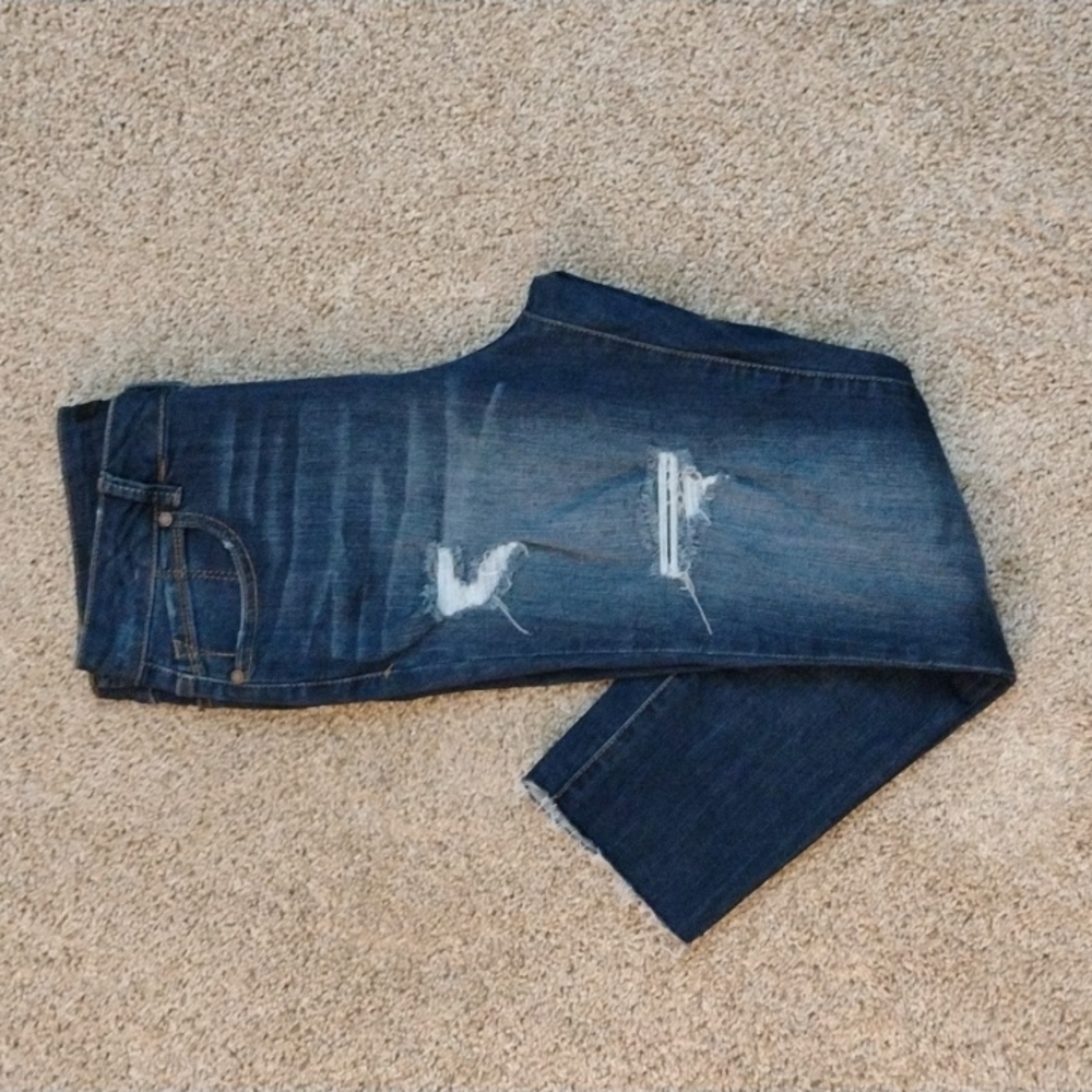 1822 Denim Distressed High-Waist Skinny Cropped Jeans